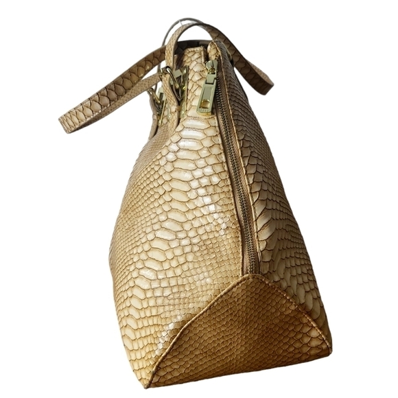 Steven by Steve Madden Snakeskin Zip Front Buckle Large Tote - Picture 2 of 12